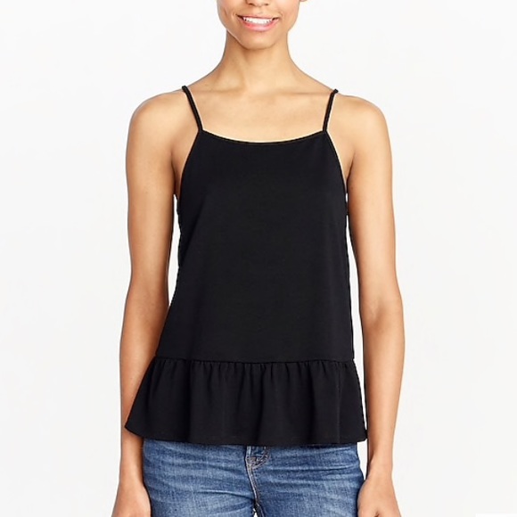 NWT J. Crew Ivory Ruffle peplum cami - Picture 2 of 5